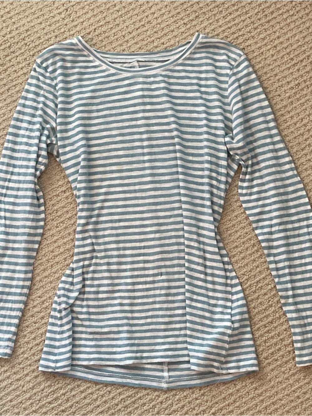 Blue and white stripe long Sleeve Top